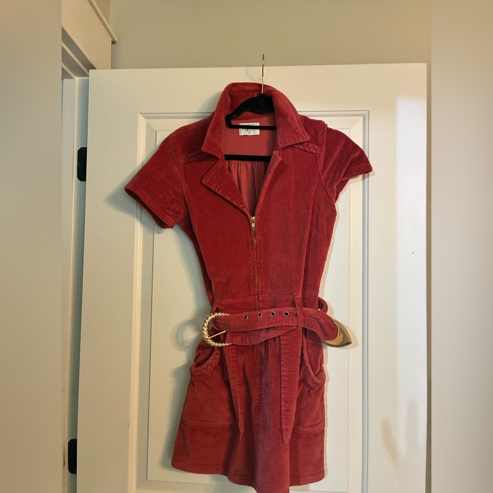 Show Me Your MuMu Coral Corduroy Jumpsuit